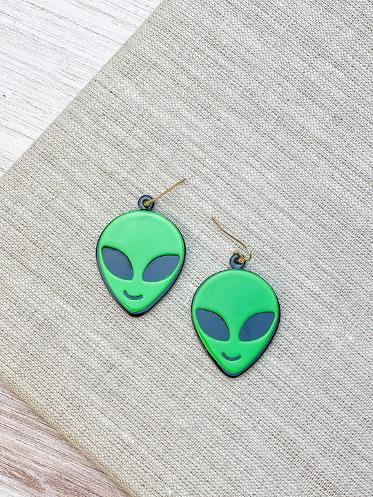 Acrylic Alien Dangle Earrings