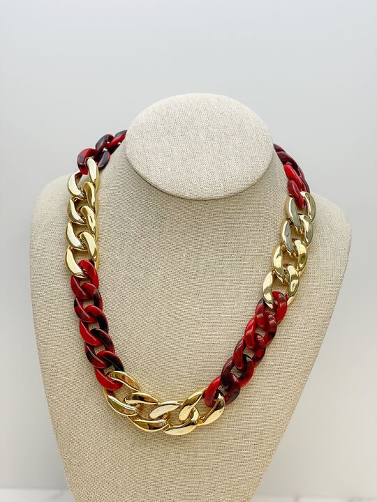 Shiny Gold Link Acrylic Necklaces