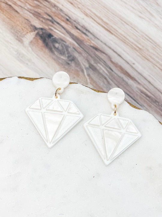 Diamond Acrylic Dangle Earrings