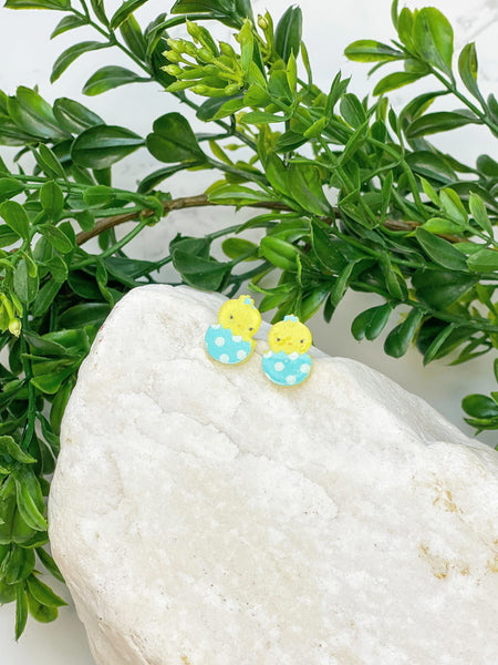 Acrylic Easter Chick Stud Earrings