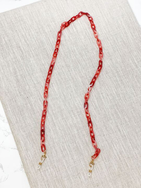 Maroon Tortoise Acrylic Glasses Lanyard