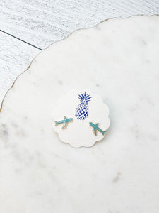 Airplane Enamel Stud Earrings