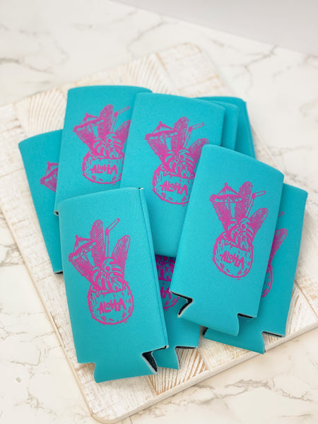 'Aloha' Skinny Can Drink Huggers - Pack of 10