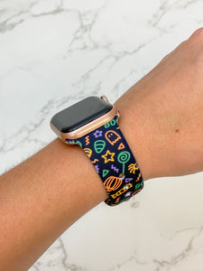 'BOO' Neon Printed Silicone Smart Watch Band