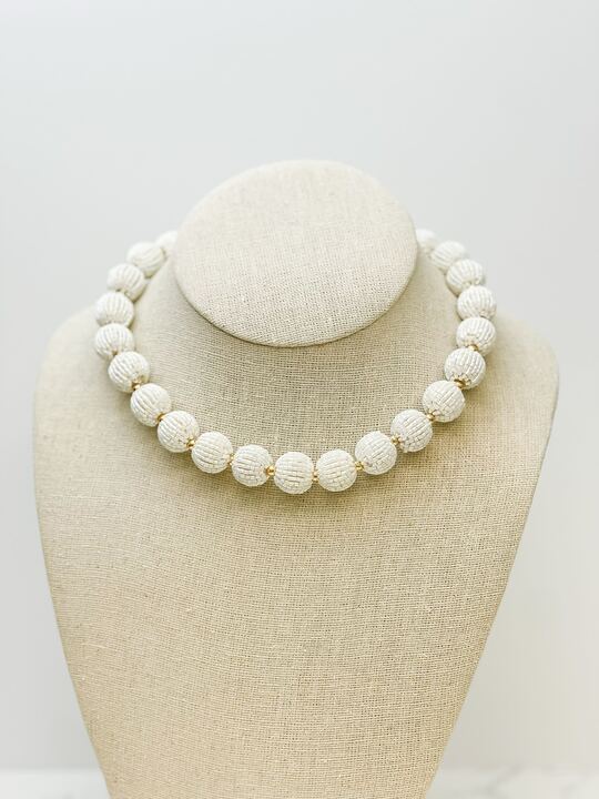 Seed Beaded Ball Necklaces