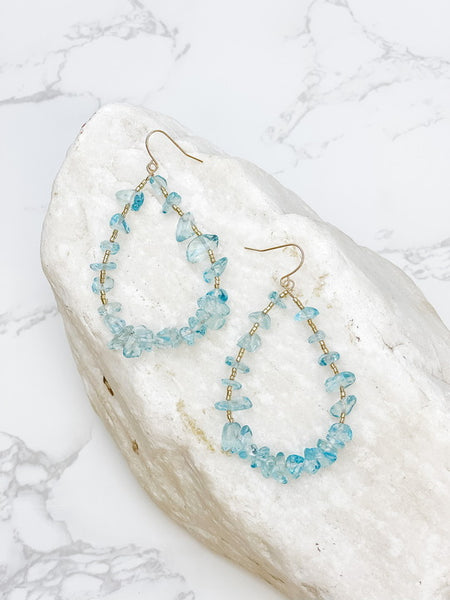 Oval Chip Beaded Earrings