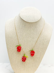 Beaded Strawberry Necklace