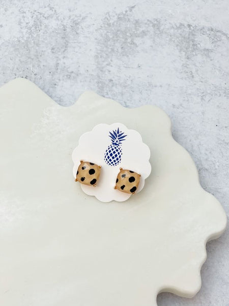 Dalmatian Spotted Stud Earrings