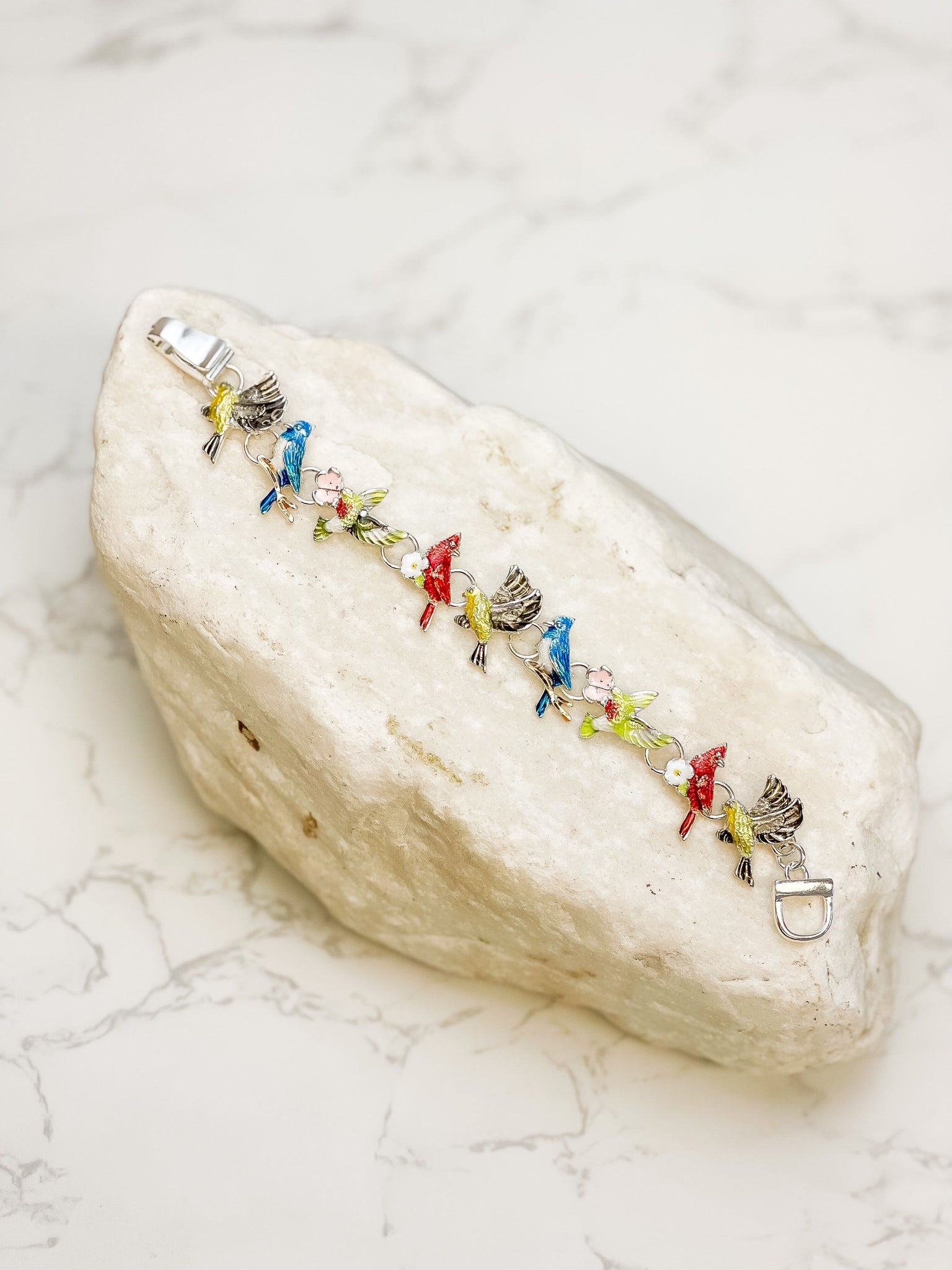 Enamel Birds Magnetic Bracelet