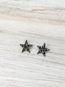 Glitter Star Stud Earrings