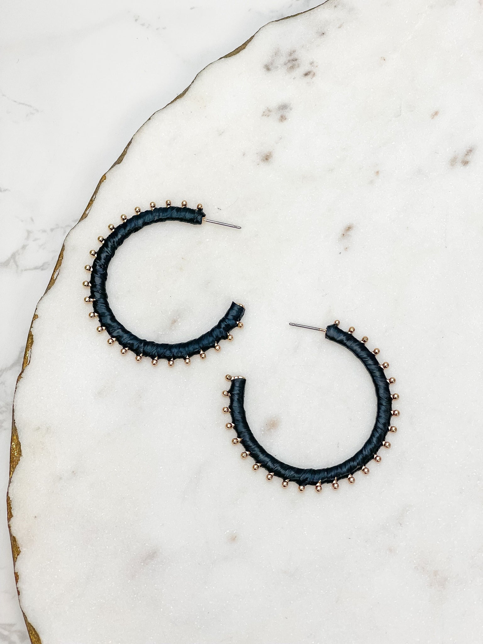 Gold Studded Hoop Earrings