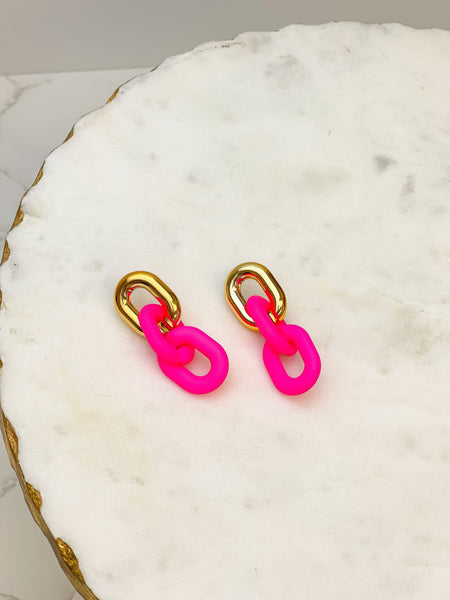 Bright Silicone Chain Dangle Earrings