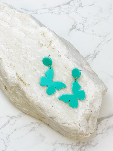 Acrylic Butterfly Dangle Earrings