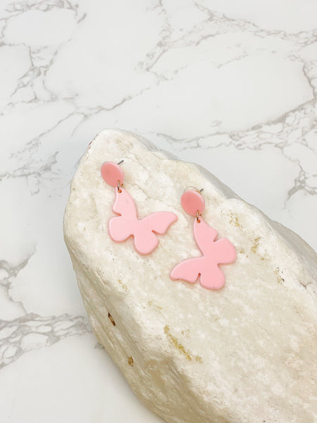 Acrylic Butterfly Dangle Earrings