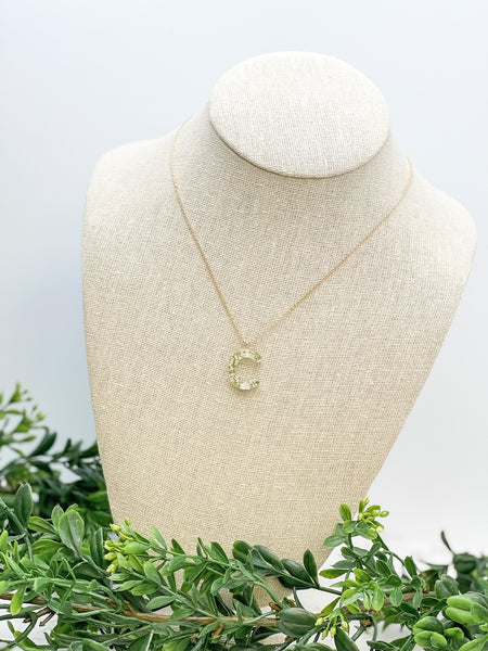 Flower Initial Pendant Necklaces