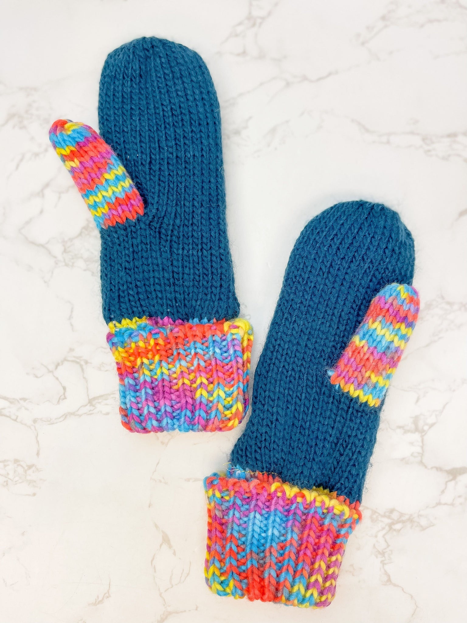 Multi Color Fleece Beanie & Mittens