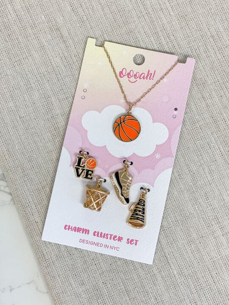 Sports Charm Necklace Cluster Sets