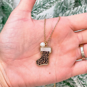 Printed Stocking Pendant Necklaces