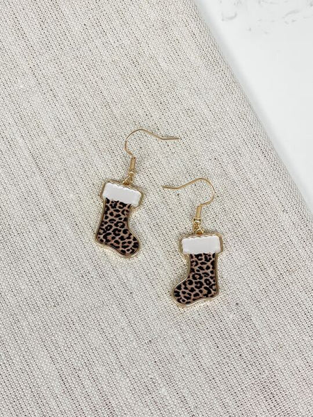 Printed Stocking Dangle Earrings