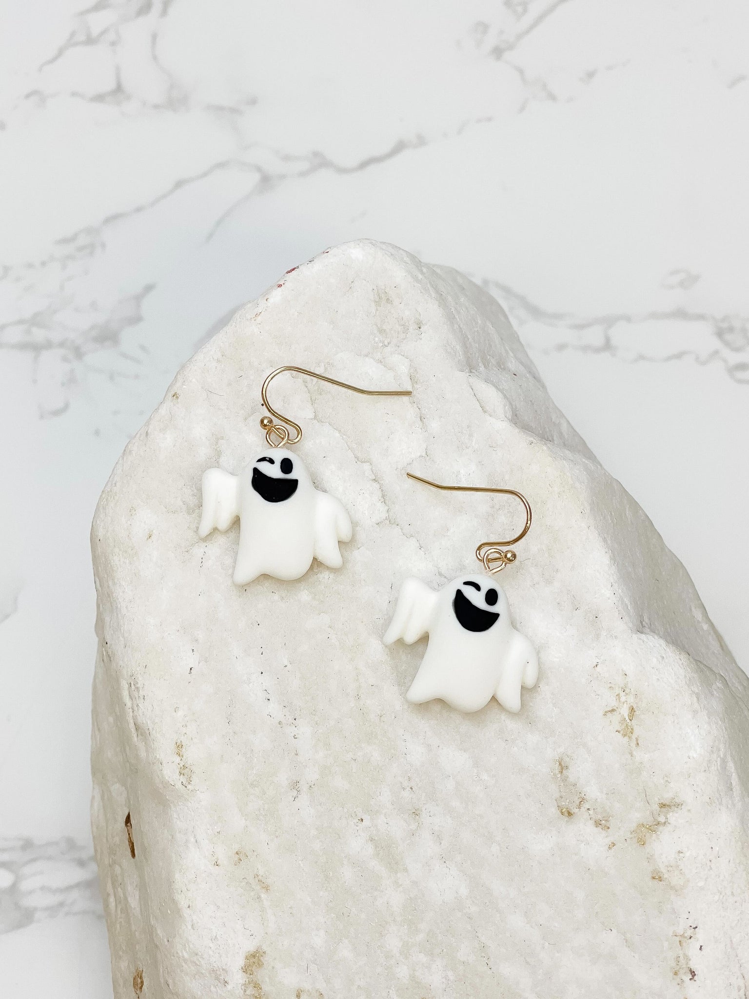 Clay Spooky Ghost Dangle Earrings