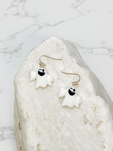 Clay Spooky Ghost Dangle Earrings