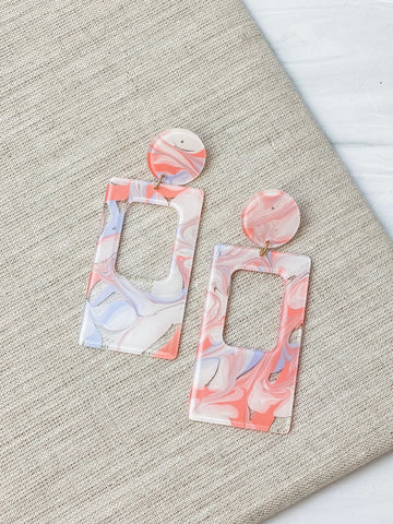 Groovy Acrylic Statement Dangle Earrings