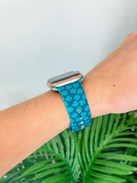 Clover Printed Silicone Smart Watch Band