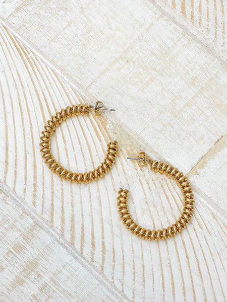 Vintage Brass Hoop Earrings