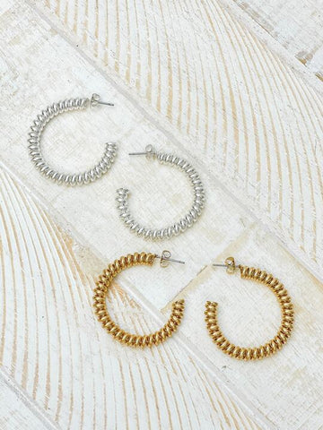 Vintage Brass Hoop Earrings