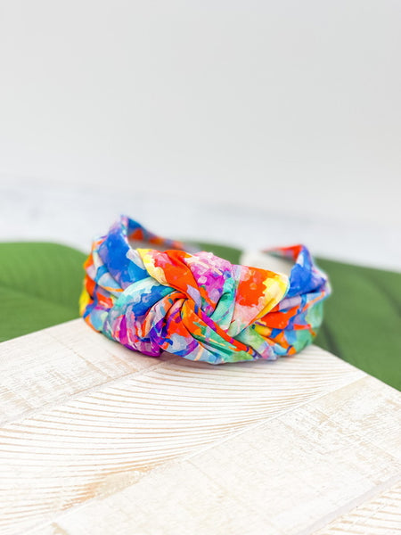 Mod Printed Jersey Top Twist Headbands