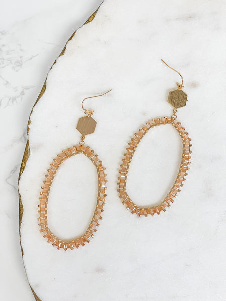 Crystal Beaded Studded Drop Earrings