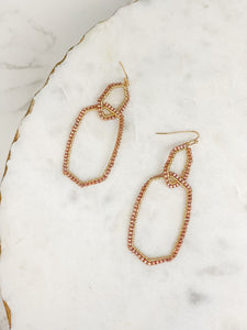 Seed Bead Link Dangle Earrings