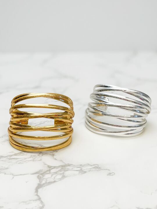 Matte Metal Bold Cuff Bracelets