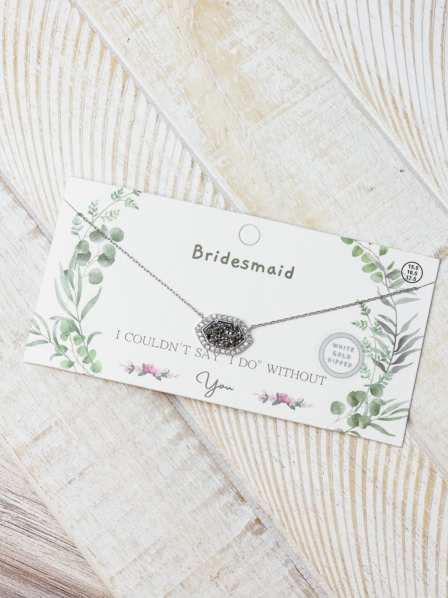 Bridesmaid Druzy Pendant Necklace - Gray
