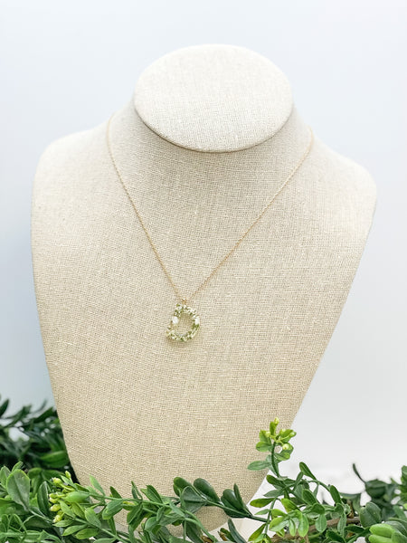 Flower Initial Pendant Necklaces