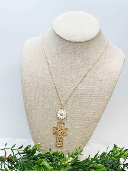 Daisy Cross Pendant Necklaces