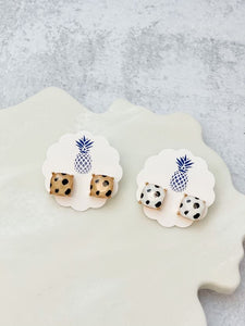 Dalmatian Spotted Stud Earrings
