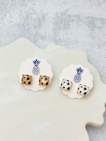 Dalmatian Spotted Stud Earrings