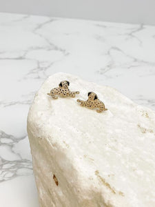 Dalmatian Enamel Stud Earrings