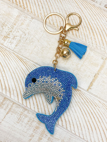 Glitzy Dolphin Key Chain