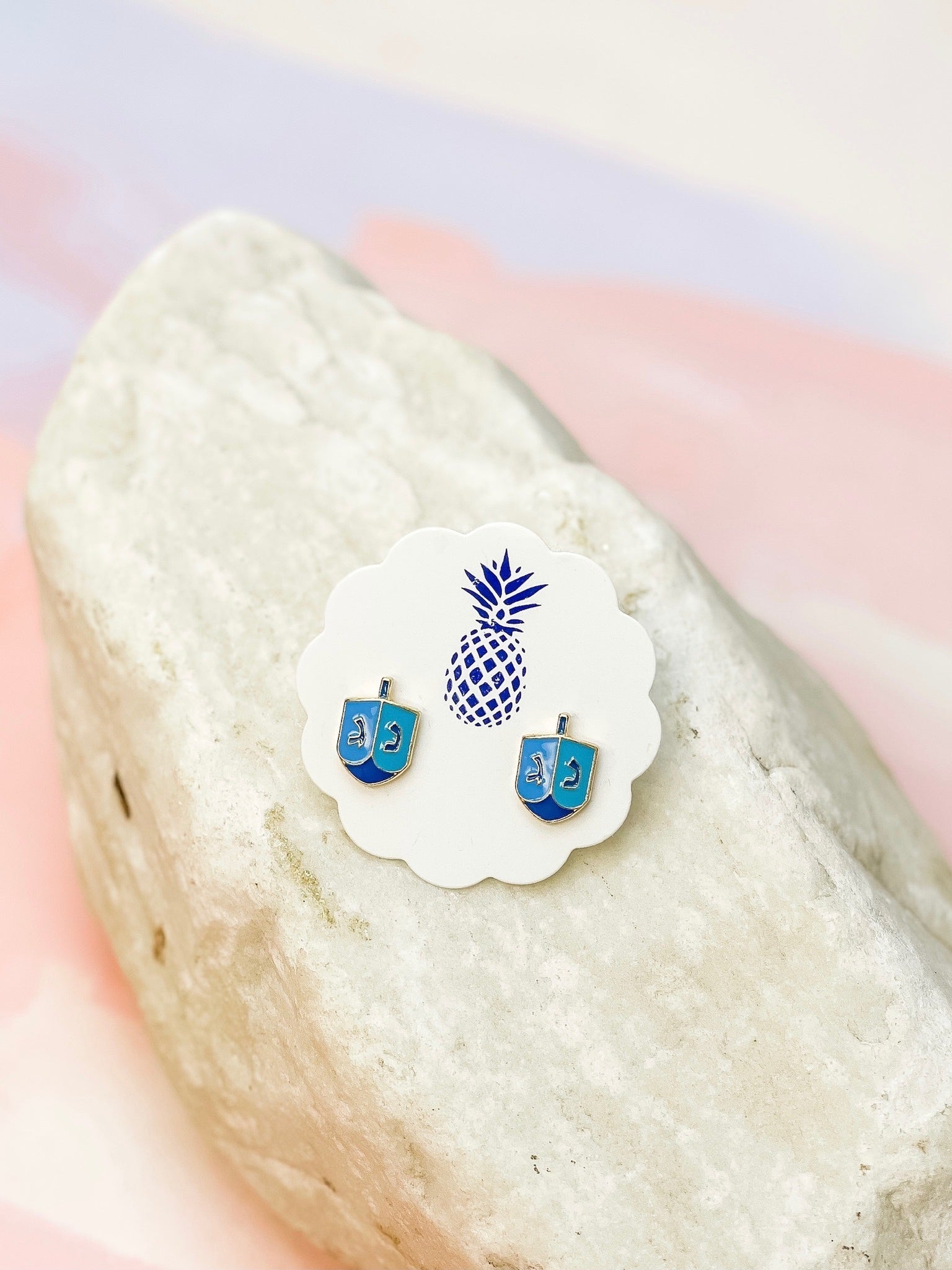 Dreidel Signature Enamel Stud Earrings