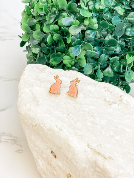 Druzy Bunny Stud Earrings