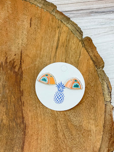 Camping Tent Enamel Stud Earrings