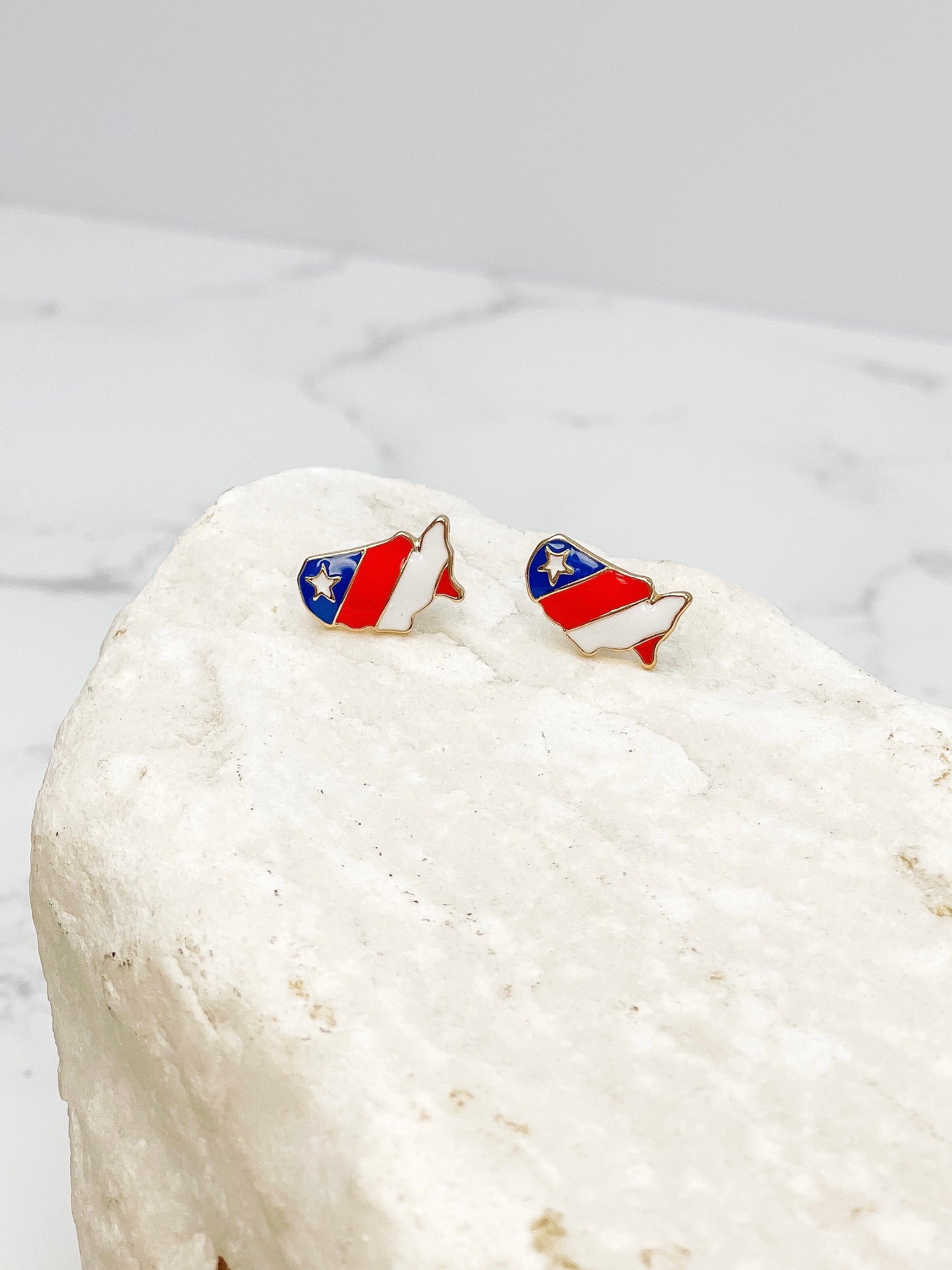 USA Enamel Stud Earrings
