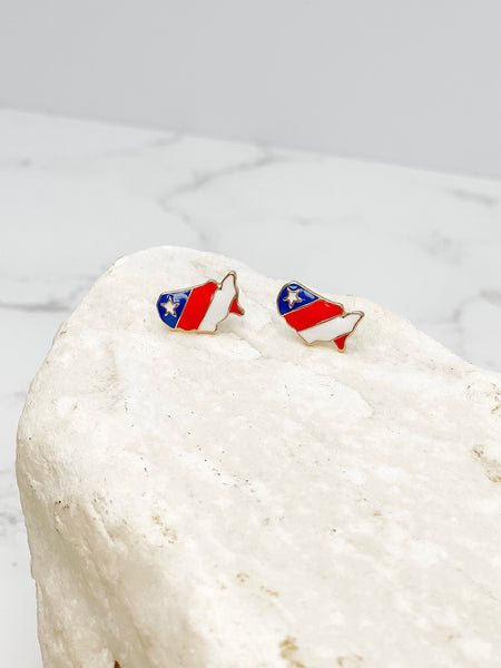USA Enamel Stud Earrings