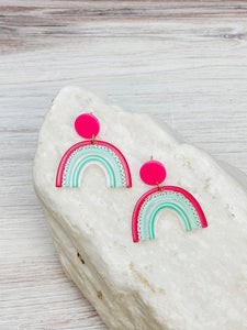 Bright Rainbow Dangle Earrings