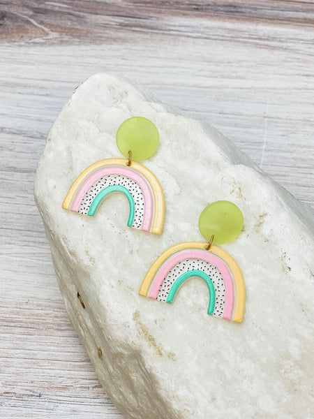 Bright Rainbow Dangle Earrings