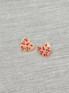 Cherry Heart Stud Earrings