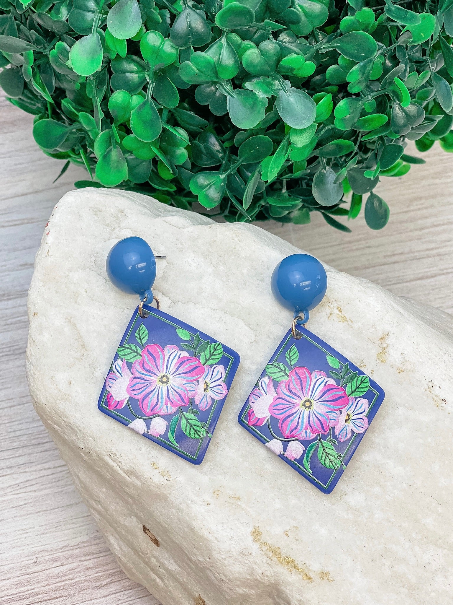 Mosaic Tile Clay Dangle Earrings