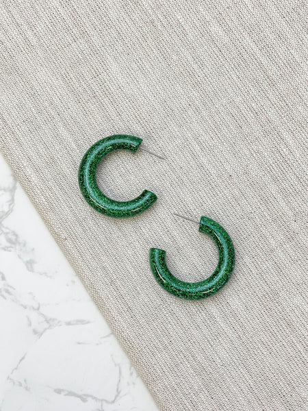 Holiday Shimmer Open Hoop Earrings
